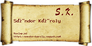 Sándor Károly névjegykártya