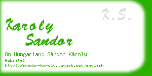karoly sandor business card